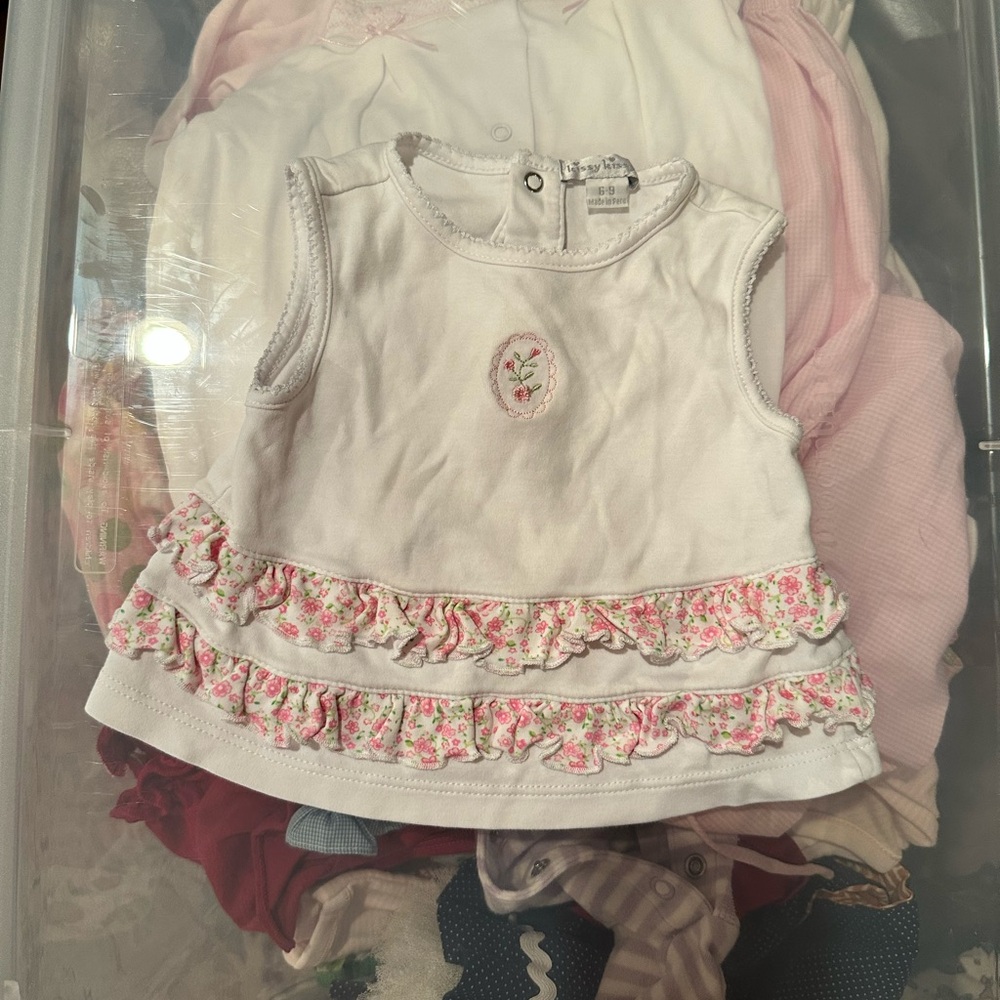 Kissy Kissy White Sleeveless Top with Pink Floral Ruffles